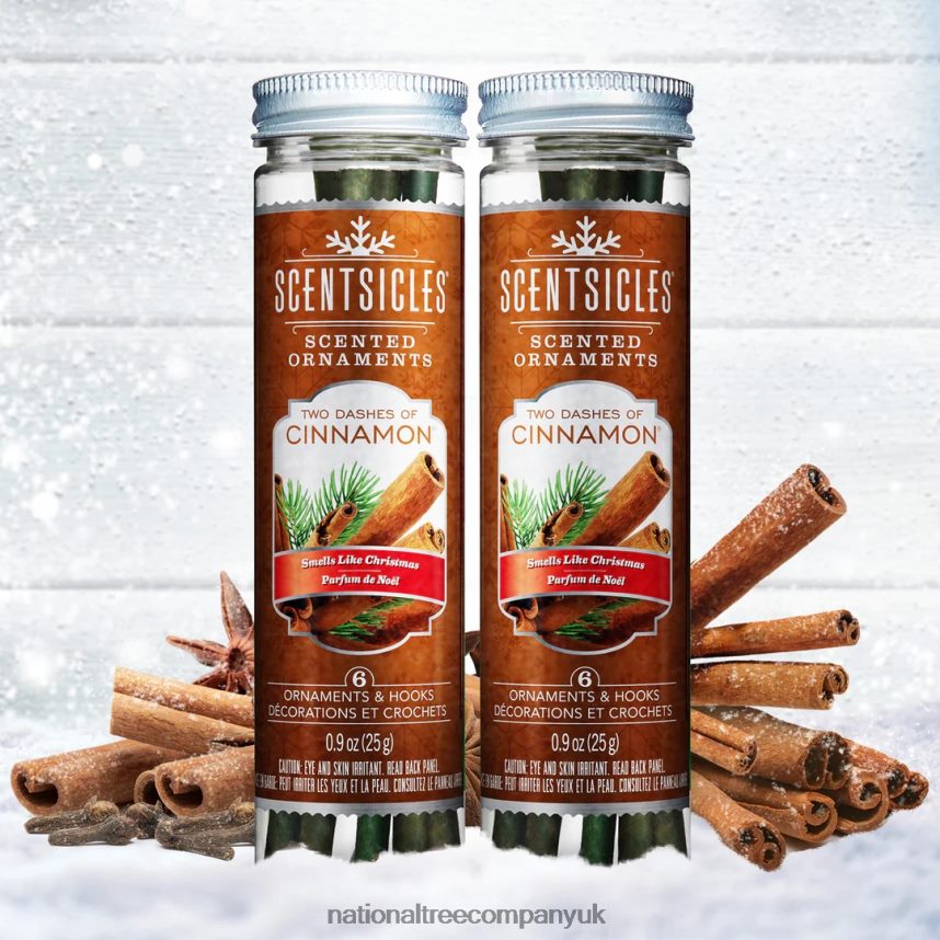 decoration | National Tree Company Scented Ornaments 2-Pack- 6ct Bottle 2 Dashes of Cinnamon Fragrance-Infused Paper Sticks F2L4F546